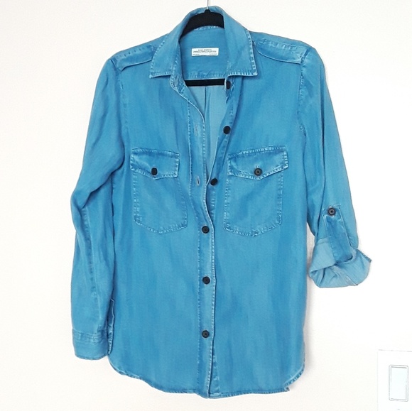 Zara Premium• chambray button down - Picture 1 of 5